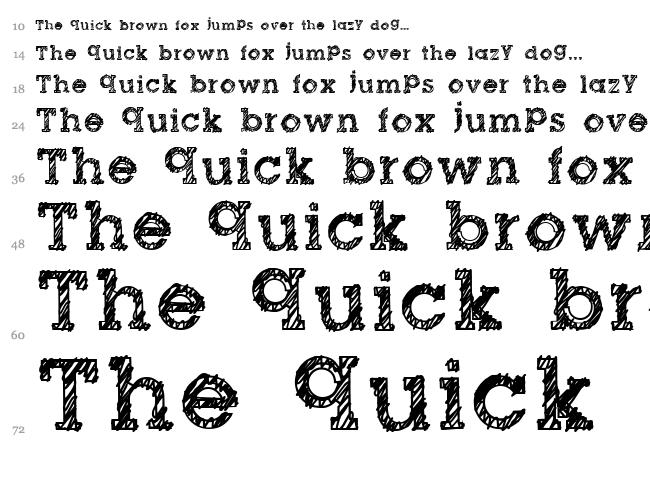 Dibble Nibble font waterfall